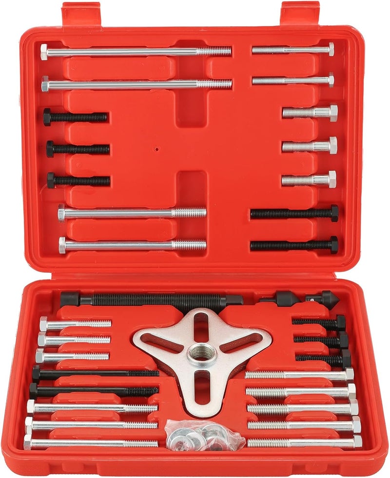 weyleity 46-Piece Harmonic Balancer Puller Set | Comprehensive Flywheel Puller, Automotive Steering Wheel Puller Kit, Crankshaft Pulley Removal, Gear Puller, Flange Type Puller - Image 1